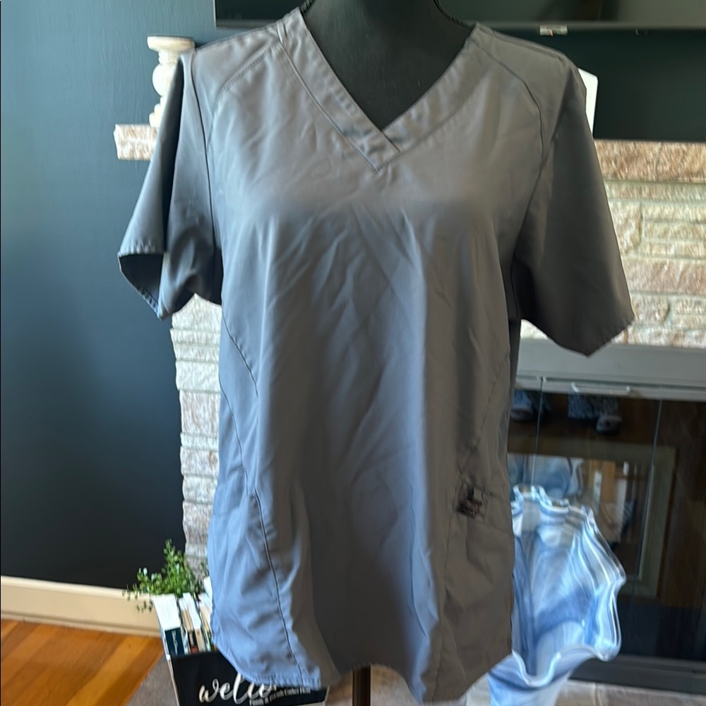 Wink Gray V-Neck Scrub Top
